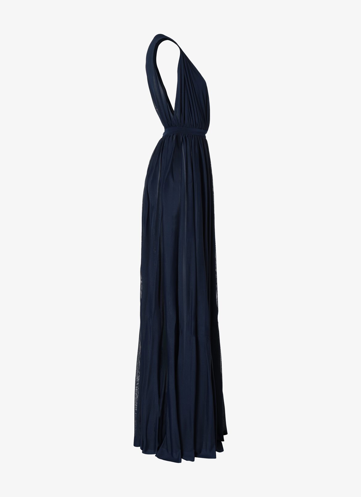Long Open Back Dress ALAÏA NIGHT BLUE LONG OPEN BACK DRESS